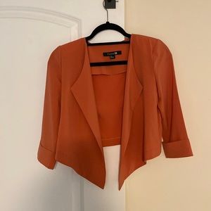 Forever 21 orange cropped blazer. Size small.